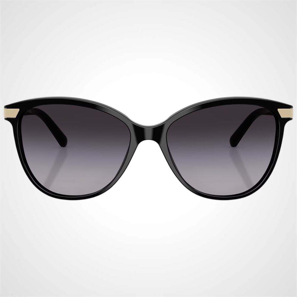 New Burberry Sunglasses Black Cat Eye Check Arms Gold Hardware Womens BURBERRY - Picture 2 of 10